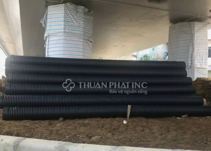 ống HDPE gân sóng 2 lớp được sử dụng để thoát nước mặt đường